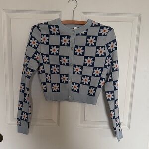 Zara Floral Checkered Women's cardigan